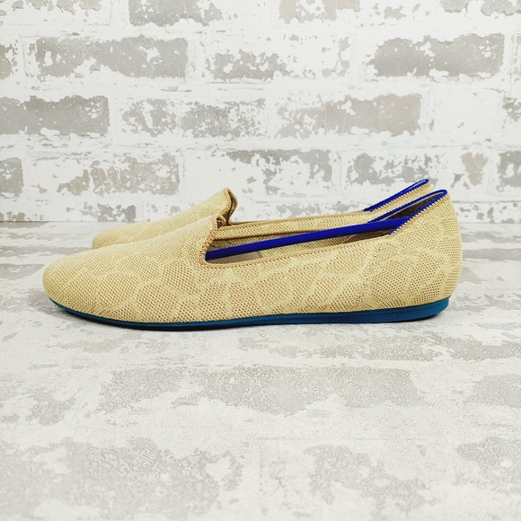 New Rothy's The Flat Safari Lemon Yellow Giraffe Round Toe Slip On Loafers X350